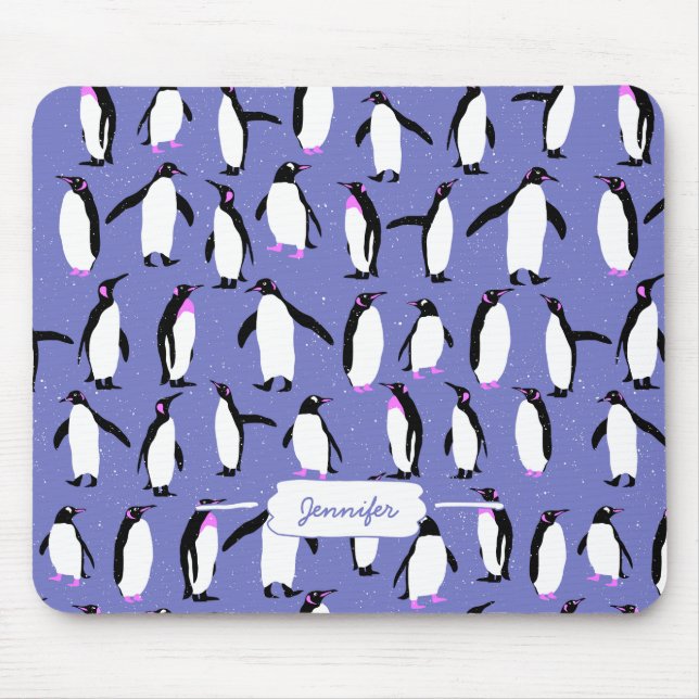 Cute vinterpenguin mönster musmatta (Framsidan)