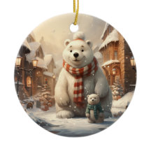 Cute vinterscener keramiska prydnadsföremål