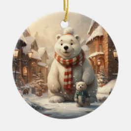 Cute vinterscener keramiska prydnadsföremål julgransprydnad keramik