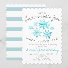 Cute vintersnöflingor, första födelsedag inbjudan