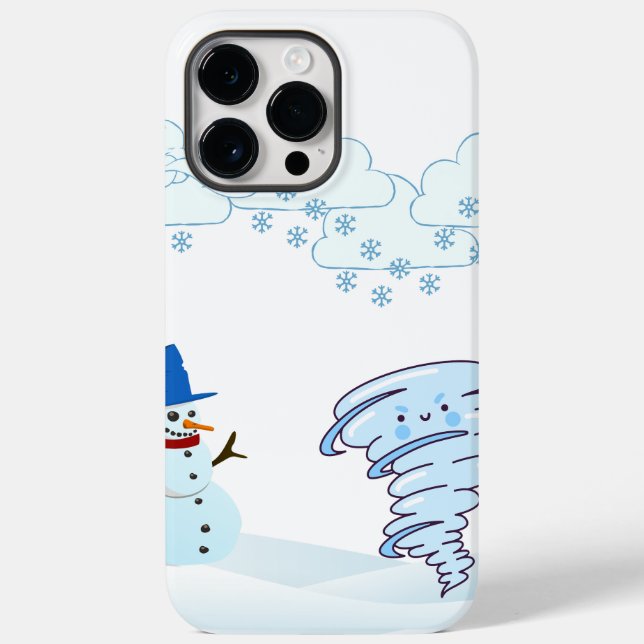 Cute vintertid snögubbe och vind (Baksida)
