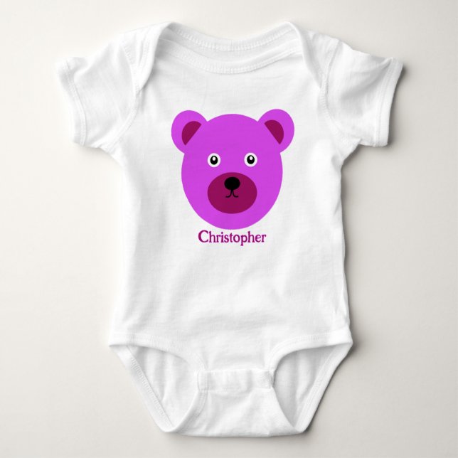 Cute Violet Bear T Shirt (Framsida)