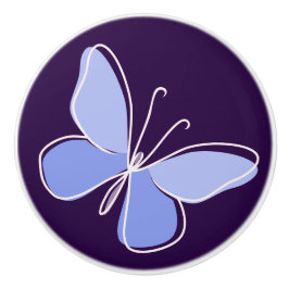 Cute Violet Blue Butterfly Doodle Knopp