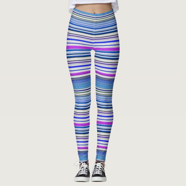 Cute violet blue rand leggings (Framsida)