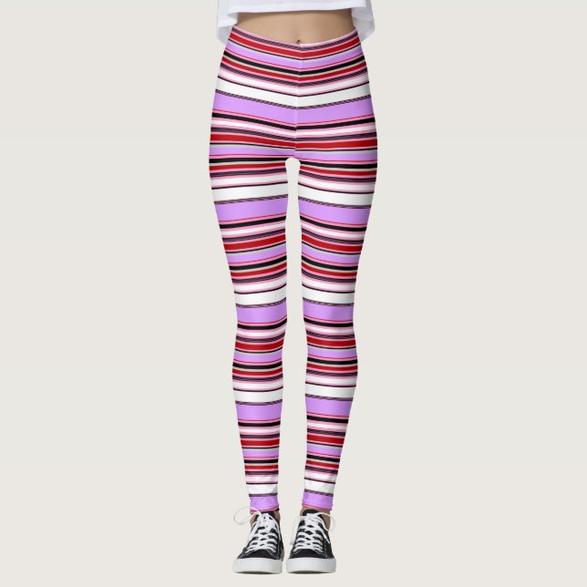 Cute violet Red rand Leggings (Framsida)