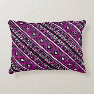 Cute violet underbart ukrainian mönster prydnadskudde