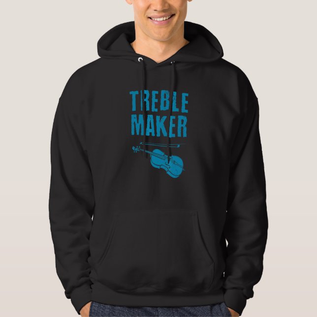 Cute Violinist For Men Women Violin  Music Viola P Hoodie (Framsida)