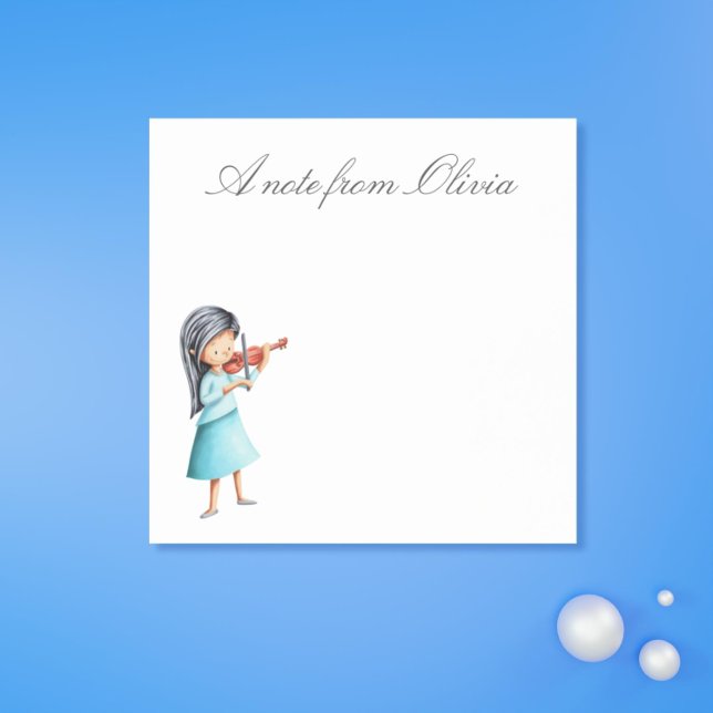 Cute Violinist Post-it Block (Cute Violinist Performer Girl  Post-it Notes)