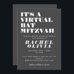 Cute Virtuell Online, Bat mitzvah svartvitt Inbjudningar<br><div class="desc">Cute Virtuell Online Svartvitt Bat mitzvah inbjudan</div>