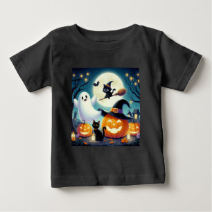 Cute, vismisk Halloween-pumpa, katt och spöke T Shirt