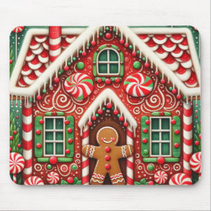 Cute, vismisk pepparkaksgubbe och hus musmatta