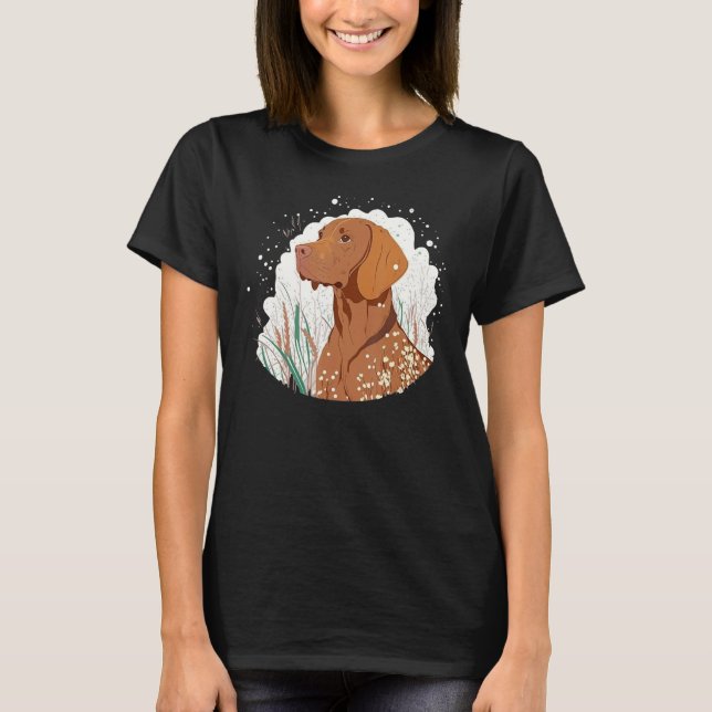 Cute Vizsla Dog on Vizsla Lover_3 T Shirt (Framsida)