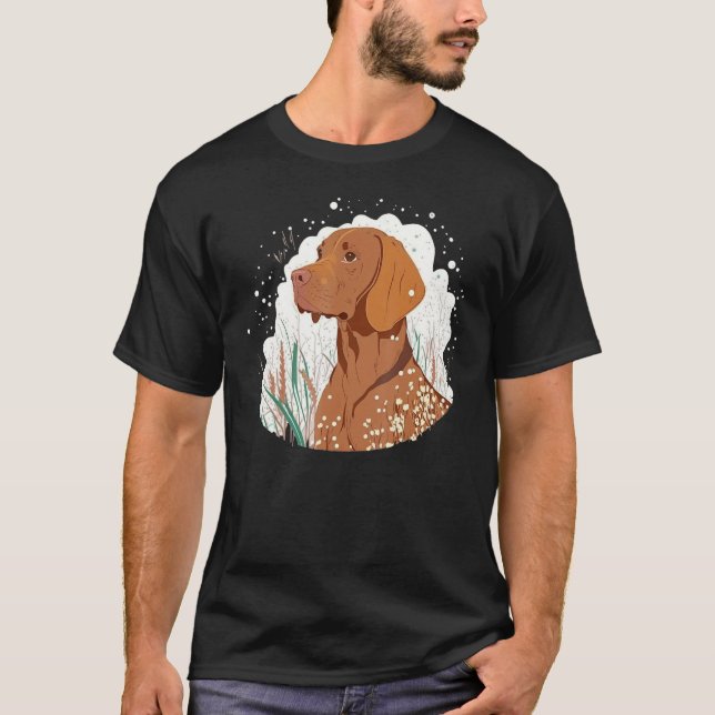 Cute Vizsla Dog on Vizsla Lover_3 T Shirt (Framsida)