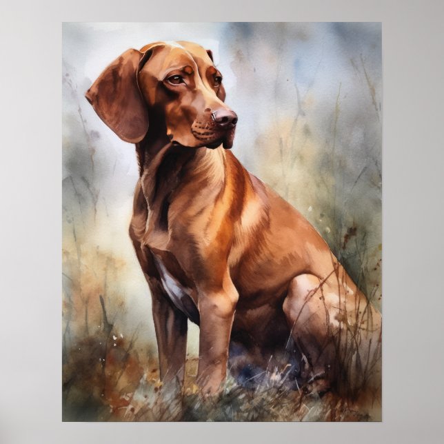 Cute Vizsla Hund Art-utskrift Poster (Framsidan)