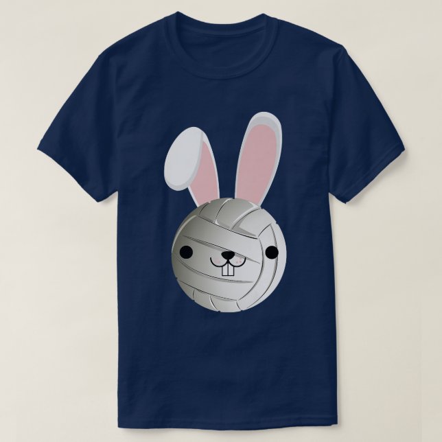 Cute Volleyball Bunny Funny Kids Boys Girls Lyckli T Shirt (Design framsida)