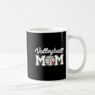 Cute Volleyball Mamma Leopard Print Mors dag Rolig Kaffemugg