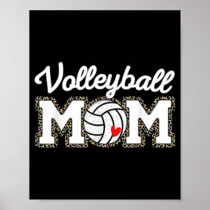 Cute Volleyball Mamma Leopard Skriv ut Mors dag Poster