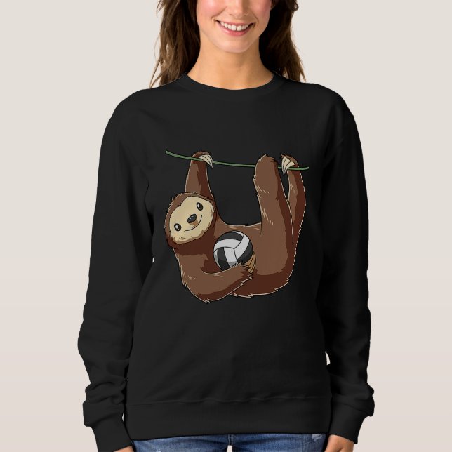 Cute Volleyball Sloth T Shirt (Framsida)