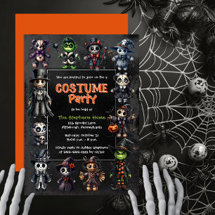 Cute Voodoo Doll Costumes Kids Halloween fest Inbjudningar