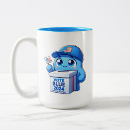 Cute Vote Blue 2024 Presidentval 15 oz Två-Tonad Mugg