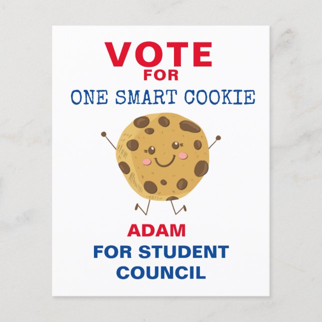 Cute Vote for Class President: smart cookie Flygblad (Framsidan)