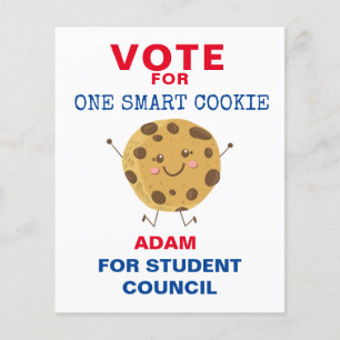 Cute Vote for Class President: smart cookie Flygblad