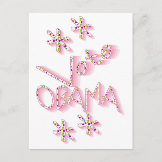 Cute Vote Obama Politiskt vykort (Framsida)