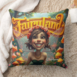 Cute Wacky Funny Fairy in Fairyland Kudde