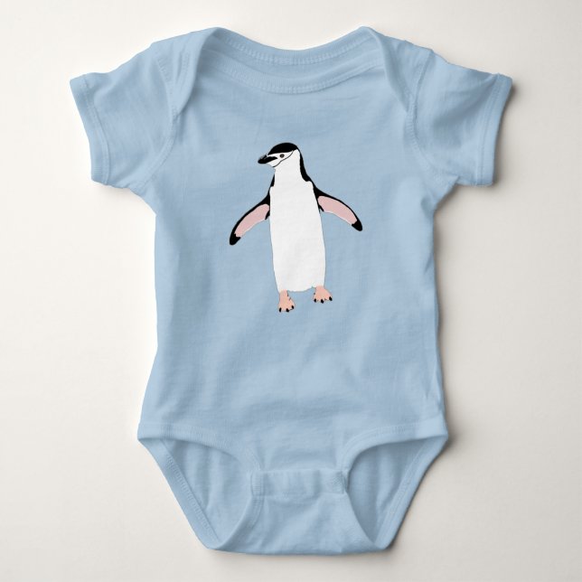 Cute Waddling Chinstrap Penguin T Shirt (Framsida)
