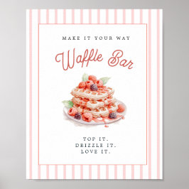 Cute Waffle Bar Bridal shower  Poster