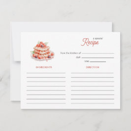 Cute Waffles Bridal Shower brunch Recipe card Anteckningskort
