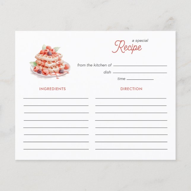 Cute Waffles Möhippa brunch Recipe-kort (Framsida)