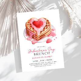 Cute Waffles Valentiness Galentines Brunch Inbjudningar