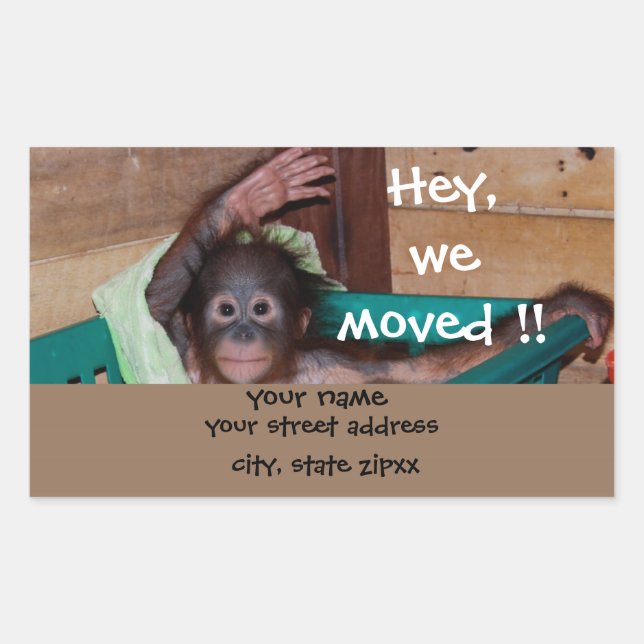 Cute Waking Animal Adressetiketters Rektangulärt Klistermärke (Framsida)