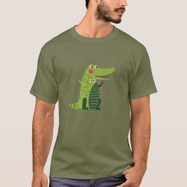 Cute Walking Alligator T-Shirt (Framsida)