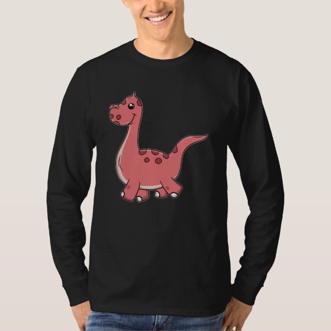 Cute Walking Dinosaur T Shirt (Framsida)