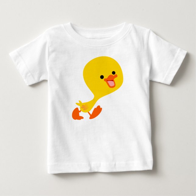 Cute Walking Tecknad Duckling Baby T-Shirt (Framsida)