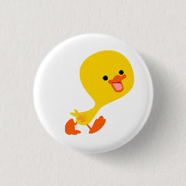 Cute Walking Tecknad Duckling Button Badge Knapp
