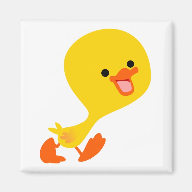 Cute Walking Tecknad Duckling Magnet (Framsidan)
