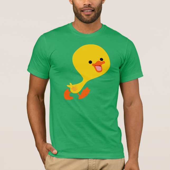Cute Walking Tecknad Duckling T-Shirt (Framsida)