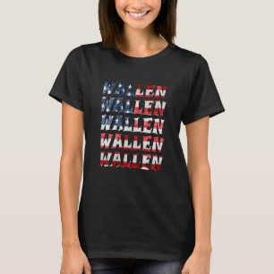Cute Wallen American Flagga Rött vitt blått för kv T Shirt