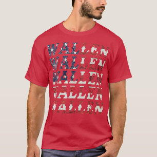 Cute Wallen American Flagga Rött vitt blått Merch T Shirt