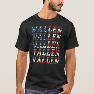 Cute Wallen American Flagga Rött vitt blått Merch T Shirt