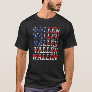 Cute Wallen Merch American Flagga Rött vitt blått T Shirt
