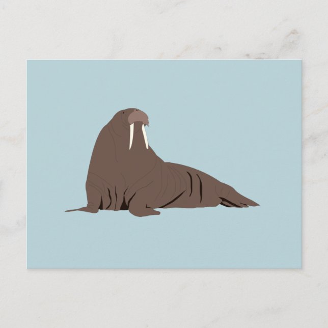 Cute Walrus Illustration Helg Vykort (Framsida)