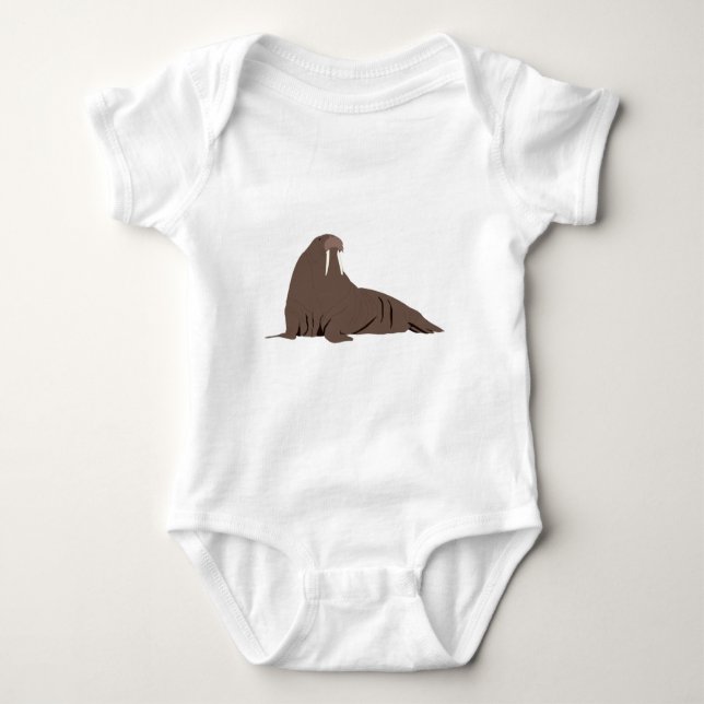 Cute Walrus Illustration T Shirt (Framsida)