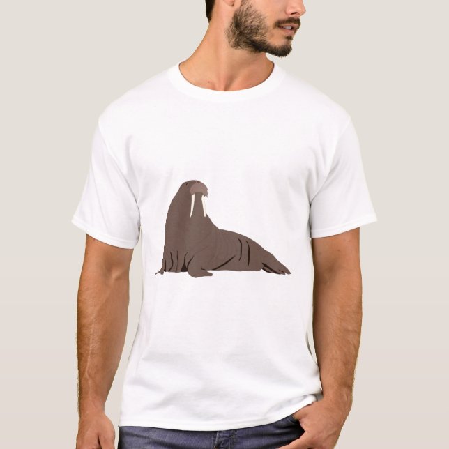 Cute Walrus Illustration T Shirt (Framsida)