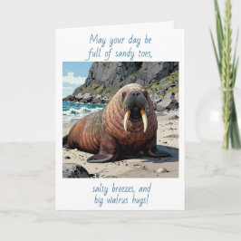 Cute Walrus on a Sandy Beach | Thinking of You Kort
