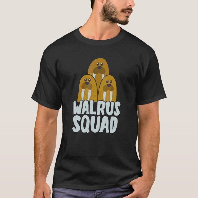 Cute Walrus Squad Teams for Ocean Walrus T Shirt (Framsida)