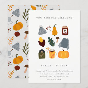 Cute Warm Mysigt Autumn Essential Vow Renewal Inbj Tack Kort